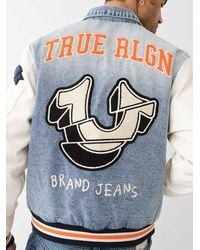 True Religion - Jimmy Denim Varsity Jacket - Lyst