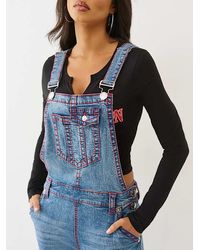True Religion Jessie Big T Oversized Overall in Blue | Lyst