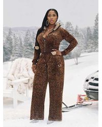 TRUE RELIGION - Velour Crystal Horseshoe Straight Leg Sweatpant - Lyst