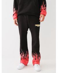True Religion - Moto Flame Stacked Sweat Pant - Lyst