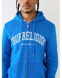 True Religion - Embroidered Tr Zip Hoodie - Lyst