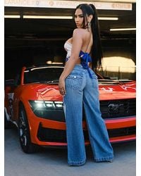True Religion - Bobbi Mid Rise Big T Baggy Jean - Lyst