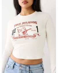 True Religion - Long Sleeve Logo Baby Tee - Lyst