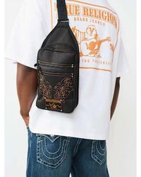 TRUE RELIGION - Logo Embroidered Patch Sling Bag - Lyst