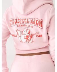 True Religion - Big T Logo Zip Crop Hoodie - Lyst