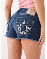True Religion - Joey Embroidered Low Rise Short - Lyst