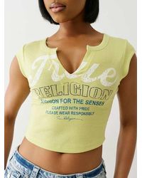 TRUE RELIGION - Vintage Logo V Notch Baby T-shirt - Lyst