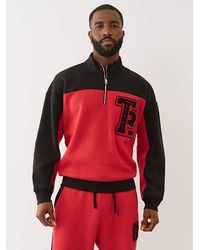 TRUE RELIGION - Color Blocked Quarter Zip Pullover - Lyst
