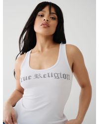 True Religion - Crystal Logo Tank Top - Lyst
