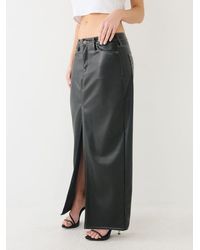 True Religion - Faux Leather Maxi Skirt - Lyst