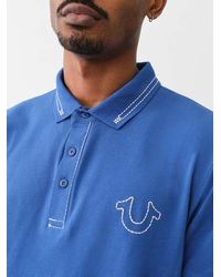 True Religion - Big T Embroidered Polo Shirt - Lyst