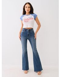 True Religion - Charlie High Rise Flare Jean - Lyst