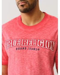 True Religion - Embroidered Logo T-shirt - Lyst