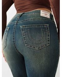 TRUE RELIGION - Plus Billie Mid Rise Big T Straight Jean - Lyst
