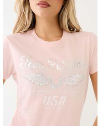 True Religion - Crystal Wing Hs Crew Tee - Lyst