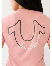 True Religion - Glitter Hs Tr Logo Tee - Lyst