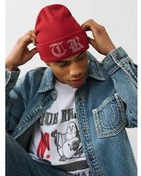 TRUE RELIGION - Crystal Logo Beanie - Lyst
