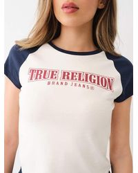 True Religion - Raglan Baby Tee - Lyst