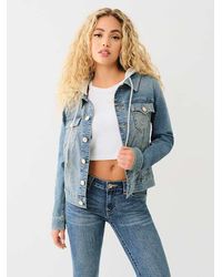 True Religion Trucker Jacket in Purple | Lyst True Religion Trucker Jacket in Purple | Lyst