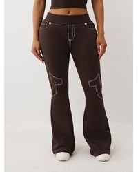 True Religion - Low Rise Big T Flared Sweatpant - Lyst