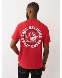 True Religion - Flocked Logo T-shirt - Lyst