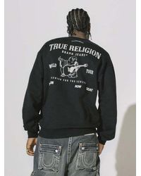 True Religion - Logo Crew Sweatshirt - Lyst