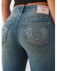 TRUE RELIGION - Jennie Mid Rise Crystal Curvy Skinny Jean - Lyst