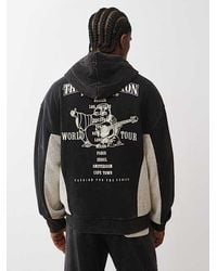 TRUE RELIGION - Mesh Inset Boxy Zip Hoodie - Lyst
