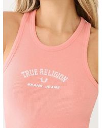 True Religion - Crystal Logo Goddess Tank Top - Lyst