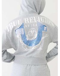 True Religion - Jean Graphic Horseshoe Hoodie - Lyst