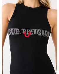 True Religion - Embroidered Hs Rib Tank Top - Lyst