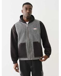 TRUE RELIGION Denim Big T Hooded Parka Jacket in Black for