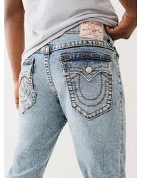 True Religion Mikey Big T Flap Jean Dragon 32in in Blue | Lyst