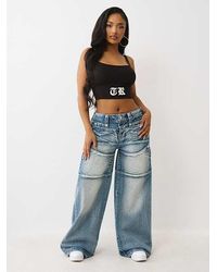 TRUE RELIGION Jessie Big T Oversized Overall in Blue | Lyst