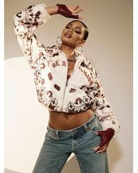 TRUE RELIGION - Bandana Print Faux Fur Jacket - Lyst