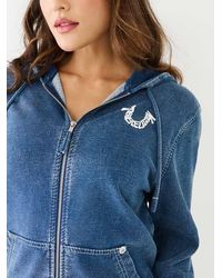 True Religion - Tr Puff Print Boyfriend Hoodie - Lyst