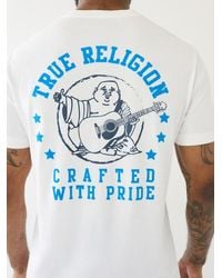 True Religion - Flocked Branded Logo Tee - Lyst