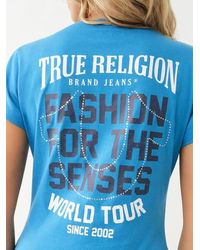 True Religion - Crystal Horseshoe World Tour Tee - Lyst