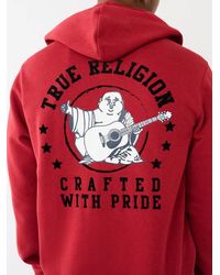 True Religion - Flocked Arch Tr Star Zip Hoodie - Lyst