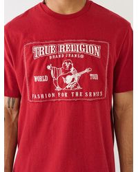 True Religion - Vintage World Tour Applique Tee - Lyst