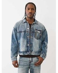 True Religion - Boxy Super T Cropped Denim Jacket - Lyst