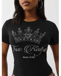 True Religion - Crystal Crown Logo Baby T-shirt - Lyst