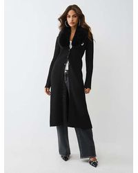 TRUE RELIGION - Faux Fur Duster Cardigan - Lyst