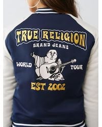 TRUE RELIGION - Satin Varsity Jacket - Lyst