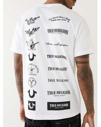 True Religion - Multi Logo Crew Tee - Lyst