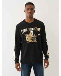 TRUE RELIGION - Metallic Buddha Long Sleeve T-shirt - Lyst