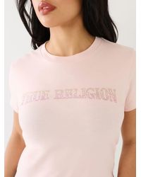 True Religion - Ombre Crystal Arched Logo Tee - Lyst