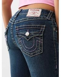 True Religion - Joey Mid Rise Big T Flare Jean - Lyst