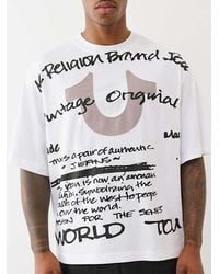 TRUE RELIGION - World Tour Script Boxy Heavyweight T-shirt - Lyst