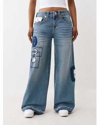TRUE RELIGION - Jessie Big T Rip Repair Super Baggy Jean - Lyst
